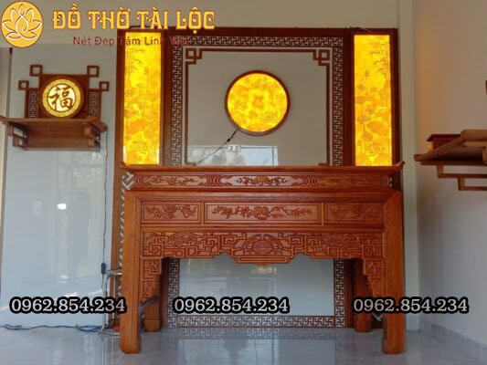 Bàn Thờ Đứng Gỗ Gõ Đẹp BTĐ003