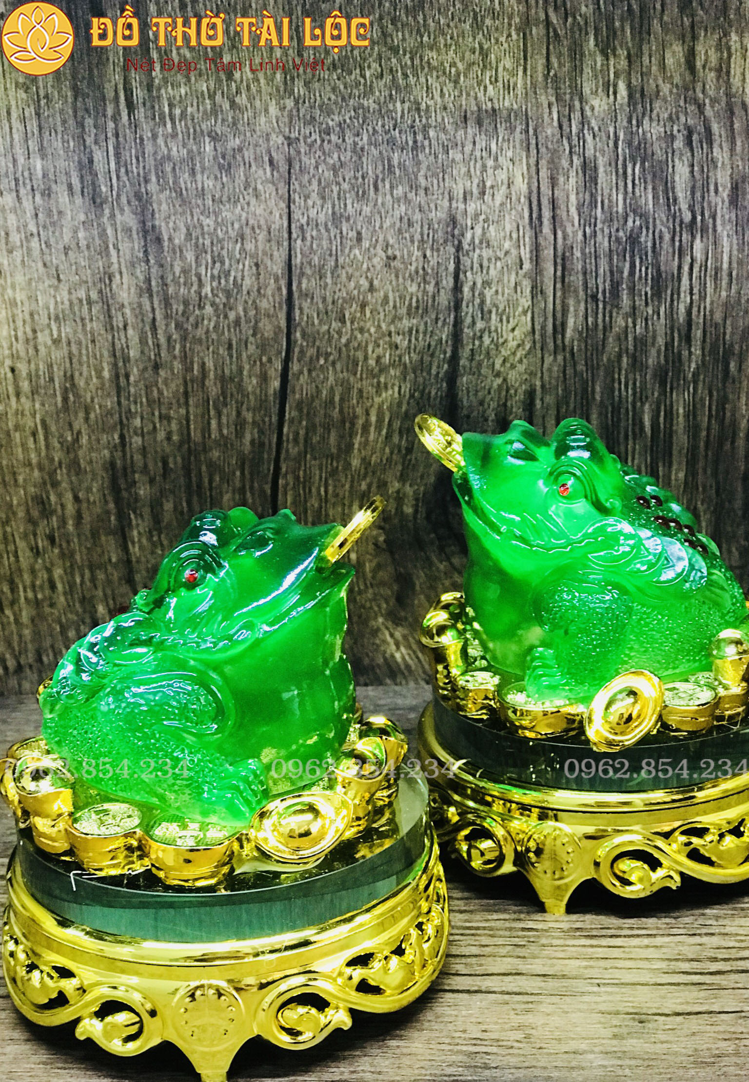 Cóc Ngậm Tiền Xanh ( đế xoay )